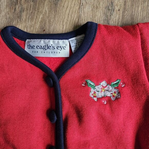 The Eagle’s Eye Vintage Toddler Red Knit Cardigan – Size 3T Adorable red knit ca - Picture 4 of 8